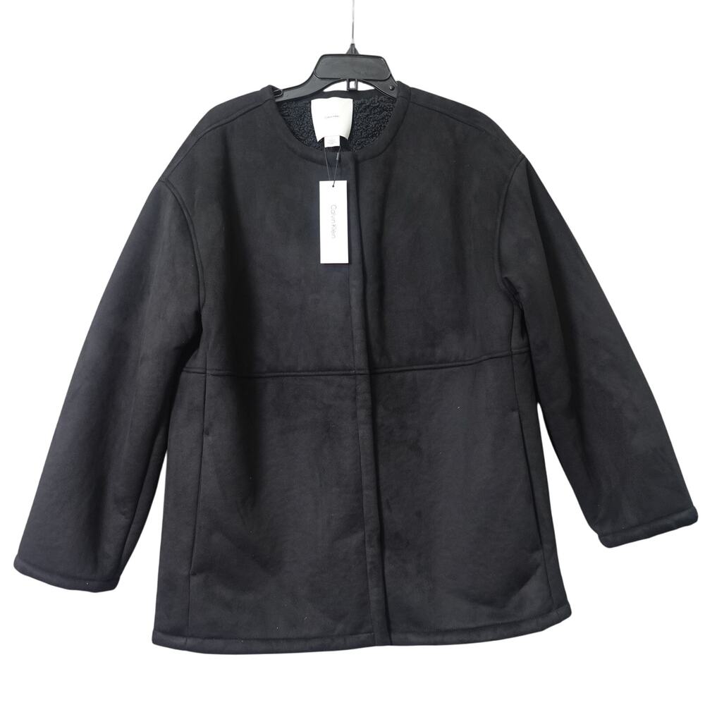 Calvin Klein Faux Shearling Relaxed Coat - Extra Large